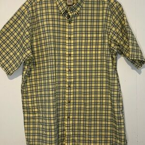 L.L. Bean Yellow and Navy Checkered Shirt
